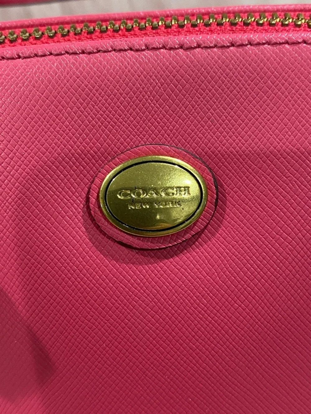 Coach Hot Pink Saffiano Dome Satchel - Picture 11 of 12